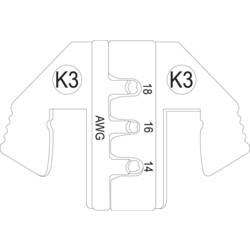 TOOLCRAFT PLE-0K3 Lisovací vložky Krimpovací nástavec Deutsch K3 Vhodné pro značku (kleště): TOOLCRAFT PZ-500