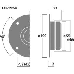 Monacor DT-19SU vysokotónová kalota 50 W 8 Ω