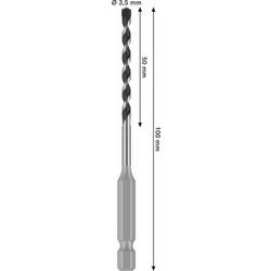 Bosch Accessories 2608706969 2608706969 tvrdý kov spirálový vrták na kámen 3.5 mm Celková délka 100 mm osazen tvrdokovem 1 ks