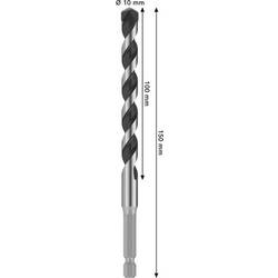 Bosch Accessories 2608706990 2608706990 tvrdý kov spirálový vrták na kámen 10 mm Celková délka 150 mm osazen tvrdokovem šestihran 1 ks