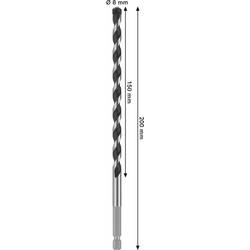 Bosch Accessories 2608706986 2608706986 tvrdý kov spirálový vrták na kámen 8 mm Celková délka 200 mm osazen tvrdokovem 1 ks
