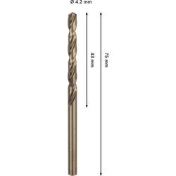 Bosch Accessories 2608577597 2608577597 HSS-Co kovový spirálový vrták 4.2 mm Celková délka 75 mm Cobalt 1 ks