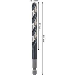 Bosch Accessories 2608577584 2608577584 HSS-G kovový spirálový vrták 10 mm Celková délka 133 mm broušený 6,35 mm 1 ks