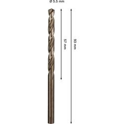 Bosch Accessories 2608577603 2608577603 HSS-Co kovový spirálový vrták Celková délka 93 mm válcová stopka 1 ks