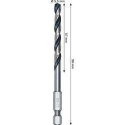 Bosch Accessories 2608577873 2608577873 HSS kovový spirálový vrták 5.5 mm Celková délka 98 mm 1 ks