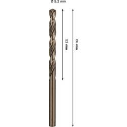 Bosch Accessories 2608577602 2608577602 HSS-Co kovový spirálový vrták 5.2 mm Celková délka 86 mm Cobalt 1 ks