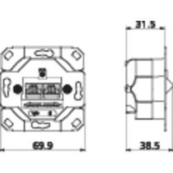 síťová zásuvka pod omítku panel CAT 6A 2 porty Metz Connect