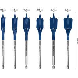 Bosch Accessories 2608902109, 2608902109 sada plochých frézovacích vrtáků, 13 mm, 16 mm, 19 mm, 20 mm, 22 mm, 25 mm