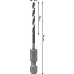 Bosch Accessories 2608577566 2608577566 HSS-G kovový spirálový vrták 3 mm Celková délka 72 mm broušený 6,35 mm 1 ks