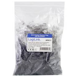 LogiLink MP0012, zástrčka, rovná, počet pólů: 8P8C, černá, 100 ks