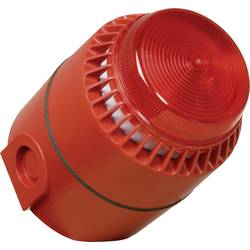 ComPro kombinované signalizační zařízení Xenon Flashni červená zábleskové světlo, stálý tón 24 V/DC 110 dB
