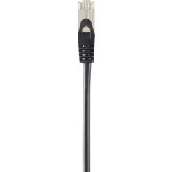 Renkforce RF-4394121 RJ45 síťové kabely, propojovací kabely CAT 5e F/UTP 1.00 m černá prodlužovací kabel s ochranou, pozlacené kontakty 1 ks