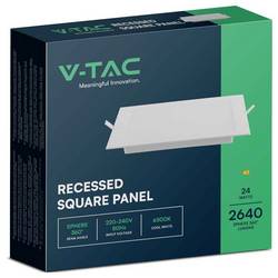 V-TAC 10491 VT-61024 LED panel, třída E (A - G), LED, pevně vestavěné LED, 24 W, bílá