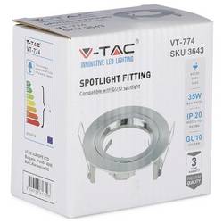 V-TAC VT-774 3643 vestavný rám IP20 stříbrná