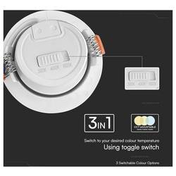 V-TAC 23837 VT-2707CCT LED vestavné svítidlo, třída F (A - G), LED, 7 W, bílá