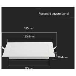 V-TAC 10480 VT-61006 LED panel, třída E (A - G), LED, pevně vestavěné LED, 6 W, bílá