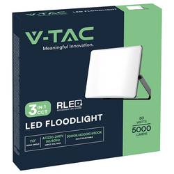 V-TAC VT-44056CCT 23768 venkovní LED reflektor Energetická třída (EEK2021): F (A - G) 50 W Barvy světla (LED svítidlo): teplá až studená bílá