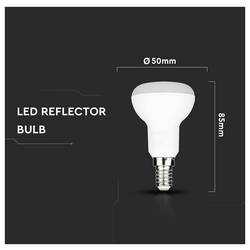 V-TAC 23894 LED Energetická třída (EEK2021) F (A - G) E14 Svítidlo, standardní 4.8 W = 40 W teplá bílá (Ø x d) 50 mm x 50 mm nestmívatelné 1 ks