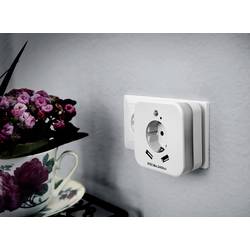 InnTec SLED02 LED noční světlo s PIR senzorem LED teplá bílá bílá, schuko zásuvka