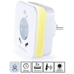 InnTec SLED02 LED noční světlo s PIR senzorem LED teplá bílá bílá, schuko zásuvka