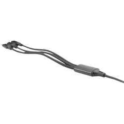 Digitus Nabíjecí kabel USB Apple Lightning konektor, USB-A zástrčka, USB-C ® zástrčka, USB Micro-B zástrčka 1.00 m černá extrémně odolné pletené stínění,
