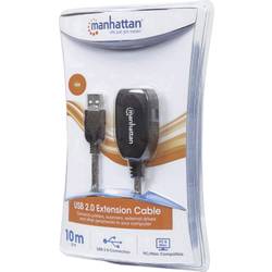 Manhattan USB kabel USB 2.0 USB-A zástrčka, USB-A zásuvka 10.00 m černá 150248