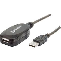 Manhattan USB kabel USB 2.0 USB-A zástrčka, USB-A zásuvka 10.00 m černá 150248