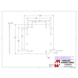 Hammond Electronics 1556DPL Vnitřní destička (d x š) 105 mm x 105 mm hliník 1 ks