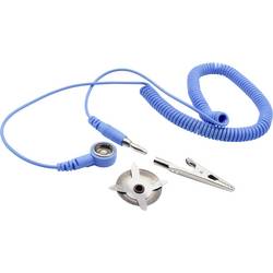 Quadrios ESD zemnicí kabel 1.80 m svorka, tlačítko 10 mm, zástrčka, krokosvorka