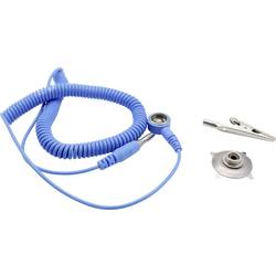 Quadrios ESD zemnicí kabel 1.80 m svorka, tlačítko 10 mm, zástrčka, krokosvorka
