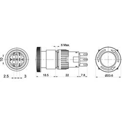 TRU COMPONENTS TC-LAS1-AY-22TS, TC-7494436 nouzový vypínač, 250 V/AC, 2 rozpínací kontakty, 2 spínací kontakty, 1 ks