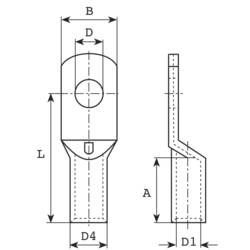 Vogt Verbindungstechnik 3414A 3414A kabelové oko 180 ° M4 10 mm² Ø otvoru: 4.3 mm 1 ks