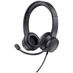 Trust Ayda Headset otevřená (On Ear) kabelová stereo černá headset, regulace hlasitosti, Vypnutí zvuku mikrofonu Počítače