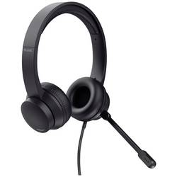 Trust Ayda Headset otevřená (On Ear) kabelová stereo černá headset, regulace hlasitosti, Vypnutí zvuku mikrofonu Počítače