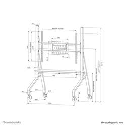 Neomounts FL50-525WH1 TV kolečkový vozík 139,7 cm (55) - 215,9 cm (85) nastavitelná výška