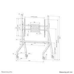 Neomounts FL50-525BL1 TV kolečkový vozík 139,7 cm (55) - 215,9 cm (85) nastavitelná výška