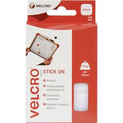 VELCRO® VEL-EC60235 čtvercové suché zipy, lepicí, háčková a flaušová část, (d x š) 25 mm x 25 mm, bílá, 24 pár