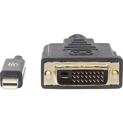 Manhattan Mini-DisplayPort / DVI kabelový adaptér Mini DisplayPort konektory, DVI-D 24+1pol. Zástrčka 1.80 m černá 152150 fóliové stínění, kulatý, UL
