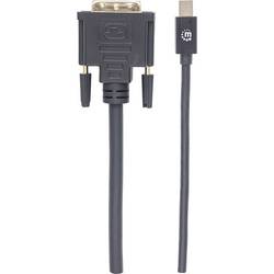 Manhattan Mini-DisplayPort / DVI kabelový adaptér Mini DisplayPort konektory, DVI-D 24+1pol. Zástrčka 1.80 m černá 152150 fóliové stínění, kulatý, UL