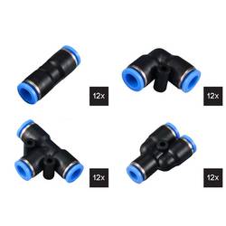 TRU COMPONENTS pneumatická spojka TC-14109144 TC-Fitting set - 8 mm Ø vedení: 8 mm 48 ks