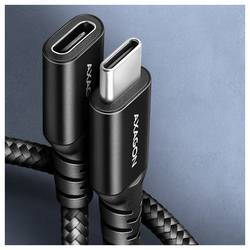 AXAGON Kabel USB-C USB 3.2 Gen2 USB-C ® zásuvka, USB-C ® zástrčka 1 m vícebarevná látkový potah BUCM32-CF10AB