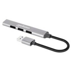 Manhattan 168427 USB Hub 4 porty USB-A USB 3.0 5 GBit/s šedá Manhattan - Hub - 4-Port - 3 x USB 2.0 + 1 x USB 3.2 Gen 1