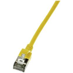 LogiLink CQ9037S RJ45 síťové kabely, propojovací kabely CAT 6A U/FTP 1.00 m žlutá extrémně tenký , samozhášecí, flexibilní provedení, fóliové stínění, bez
