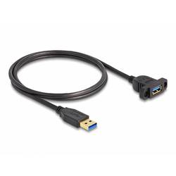 Delock USB kabel USB 3.2 Gen1 USB-A zástrčka, USB-A zástrčka 1.00 m černá kulatý 87855