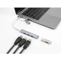 Delock 64214 USB Hub 4 porty USB-A USB 3.2 Gen1 5 GBit/s s konektorem USB C stříbrná 64214