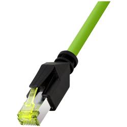 LogiLink CQM055S RJ45 síťové kabely, propojovací kabely CAT 6A 2.00 m zelená samozhášecí, bez halogenů, odolné proti kyselinám, odolné proti UV záření, odolné