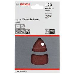 Bosch Accessories 2608607409 univerzální brusný papír na suchý zip, s otvory Zrnitost 120 (d x š) 102 mm x 62.93 mm 10 ks