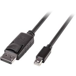LINDY Mini-DisplayPort / DisplayPort kabelový adaptér Mini DisplayPort konektory, Konektor DisplayPort 5.00 m černá 41648 pozlacené kontakty, 4K UHD Kabel
