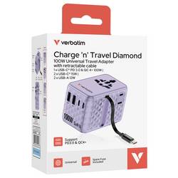Verbatim 30193 cestovní adaptér Charge ’n’ Travel