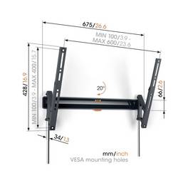 Vogels TVM 3615 TV držák na zeď 101,6 cm (40) - 195,6 cm (77) naklápěcí